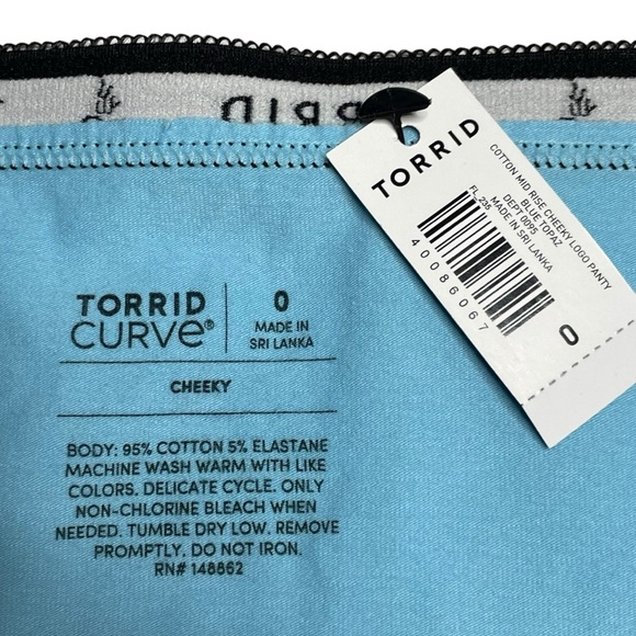 Torrid 0 cotton midrise cheeky logo panty topaz blue - Picture 3 of 4